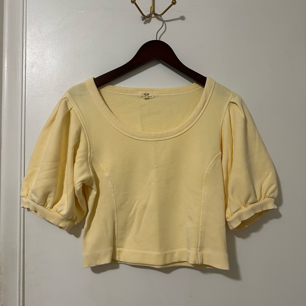 aerie Soft Buttercup Puff Sleeve Crop Top